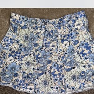 Kids Blue and Cream Floral Skirt